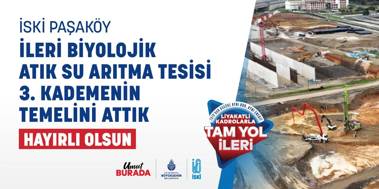 Paşaköy arıtma tesisinin üçüncü kademesi için temel atıldı